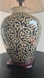 Porseleinen lamp incl. 2 kappen, Huis en Inrichting, Lampen | Tafellampen, Ophalen, Zo goed als nieuw, Glas, Minder dan 50 cm