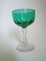 Val St.Lambert glas geslepen olijf luchtbel groen steel, Verzamelen, Ophalen of Verzenden, Zo goed als nieuw, Overige typen