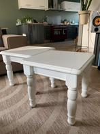 Bijzettafeltjes wit gelakt grenen, Huis en Inrichting, Tafels | Salontafels, Ophalen, Minder dan 50 cm, Gebruikt, Romantisch