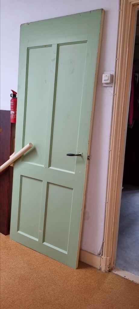 Stompe binnendeur, Doe-het-zelf en Verbouw, Deuren en Horren, Gebruikt, Binnendeur, 200 tot 215 cm, Hout, Ophalen