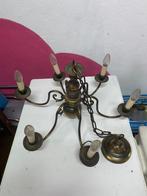 Hanglamp (koper) met 6 lampen (kaarsmodel), Ophalen, Gebruikt