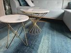 Marmeren Salontafel en bijzettafel van Zara Home, Huis en Inrichting, Ophalen, Overige materialen, Rond, 50 tot 100 cm