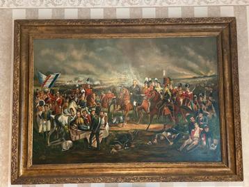 Schilderij De Slag bij Waterloo (schilder J v.d. Valk 1931) beschikbaar voor biedingen