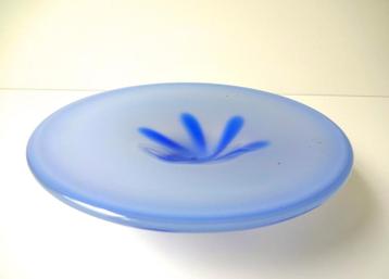 Glazen schaal licht en donkerblauw opaline Oliy 3280-s beschikbaar voor biedingen