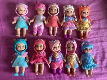 10 MINI CHOU CHOU BIRDIES (ZAPF CREATION) zgan 🩷💜🩵💙 beschikbaar voor biedingen
