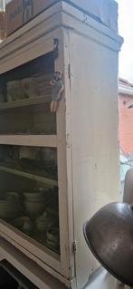 Mooie,oude brocante vliegenkast in vuilwit~frans brocant, Antiek en Kunst, Ophalen of Verzenden