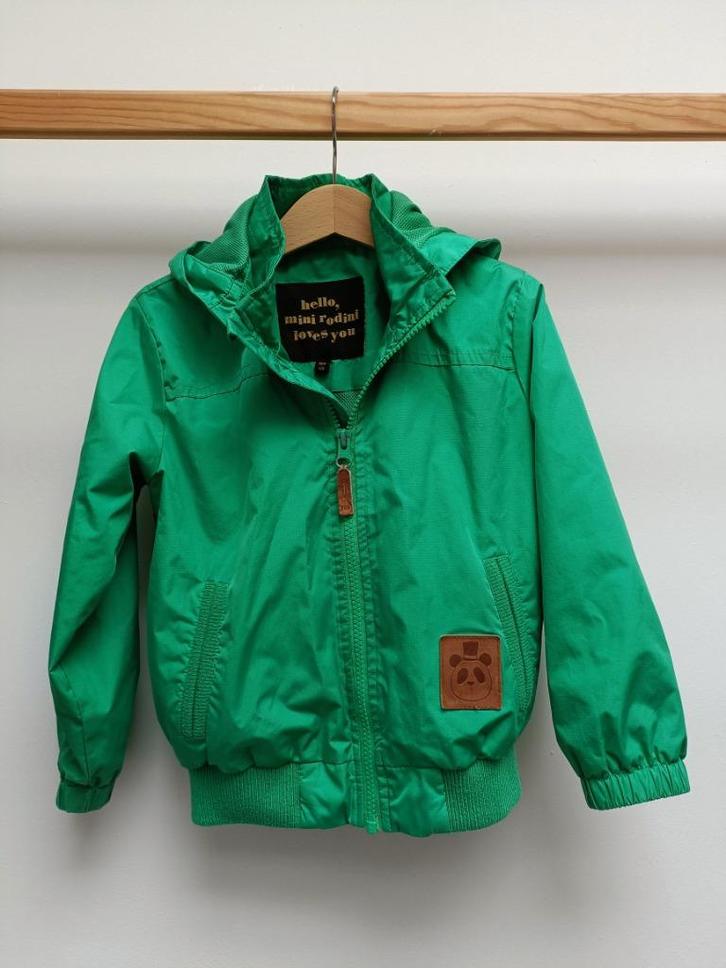 Fijne jas Mini Rodini 104 - 110 groen, Kinderen en Baby's, Kinderkleding | Maat 104, Gebruikt, Jongen of Meisje, Jas, Ophalen of Verzenden