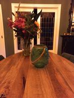 Leuke groene vaas, Ophalen of Verzenden, Minder dan 50 cm, Groen, Glas