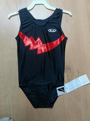 Turnpak leotard gymnastics gym zwart rood maat 32 (152)  beschikbaar voor biedingen