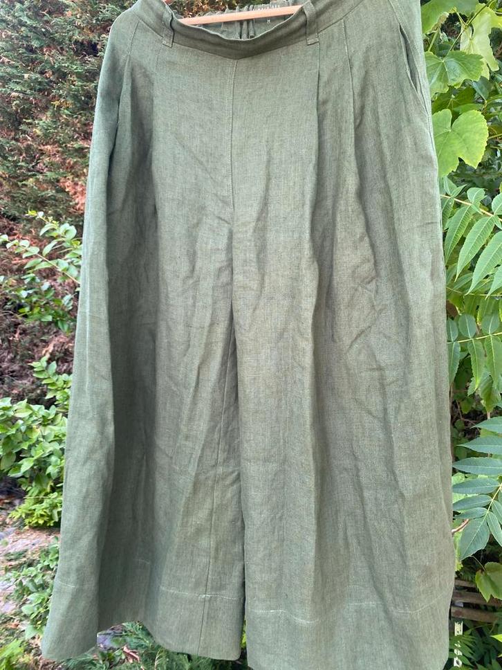 Mooie linnen broek SIMPLY GREY mt M, Kleding | Dames, Broeken en Pantalons, Gedragen, Maat 38/40 (M), Groen, Lang, Verzenden