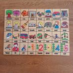 Houten knopjespuzzel boom roos vis, Gebruikt, 10 tot 50 stukjes, Ophalen of Verzenden, Van hout