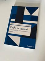 Sanne Taekema - Recht in context, Ophalen of Verzenden, Zo goed als nieuw, Sanne Taekema; Jeanne Gaakeer; Marc Loth