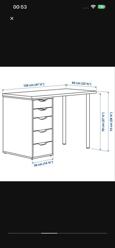 Ikea Lagkapten/Alex Bureau, Huis en Inrichting, Bureaus, Gebruikt, Bureau, Ophalen of Verzenden
