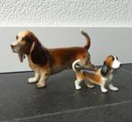 Vintage hondjes Bassett Hound beeldjes hondenbeeldjes Basset, Gebruikt, Ophalen of Verzenden, Dier