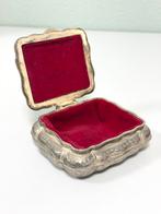 Silver Plated Vintage Jewelry Box Red velvet sieradendoos, Antiek en Kunst, Ophalen of Verzenden