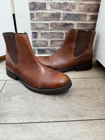 Jack & Jones super gave bruine leren boots (Maat 43) beschikbaar voor biedingen