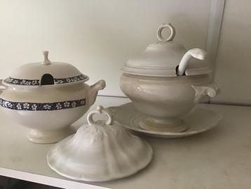 Antieke Terrines - Set van 2. Brocante beschikbaar voor biedingen