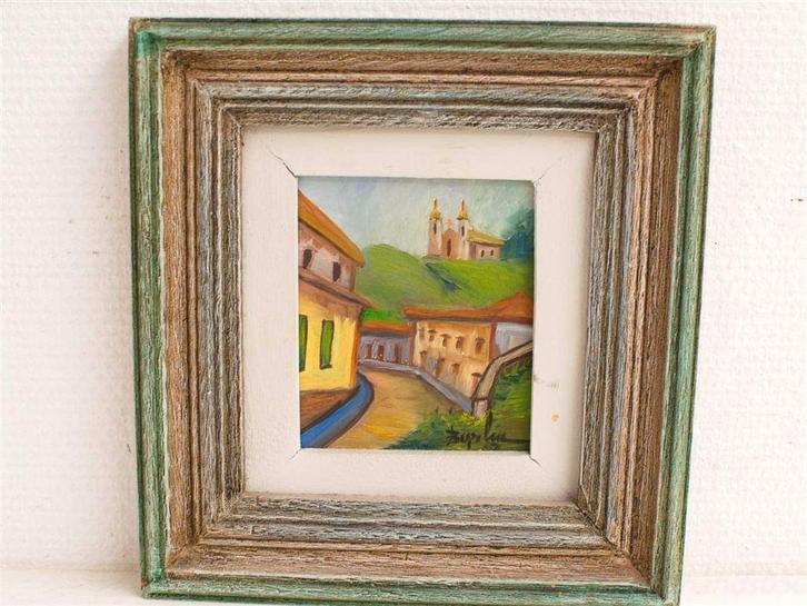 schilderijtje 25313, Huis en Inrichting, Woonaccessoires | Schilderijen, Tekeningen en Foto's, Gebruikt, Schilderij, Minder dan 50 cm