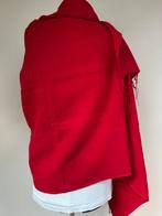 Handgeweven Rode Wollen Sjaal, Kleding | Dames, Ophalen of Verzenden, Zo goed als nieuw, Maat 46/48 (XL) of groter, Sjaal
