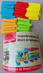 ton stapelblokken Playing Kids - 95 kleurige houten blokjes, Ophalen, Gebruikt, Overige typen