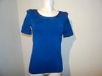 Wolford kobalt blauw stretch truitje basis lichte glans M, Maat 38/40 (M), Wolford, Korte mouw, Gedragen