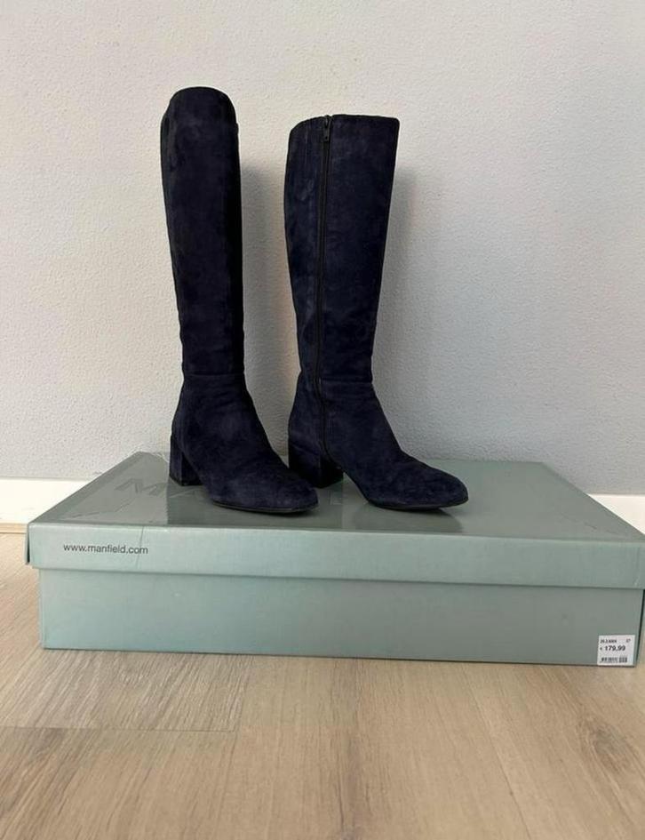 MANFIELD Dames hoge laarzen Maat 37, Kleding | Dames, Schoenen, Zo goed als nieuw, Hoge laarzen, Blauw, Ophalen