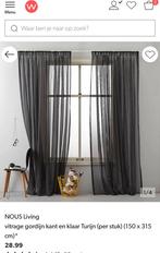 Vitrage zwart Whekamp 2 stuks 150x315, Huis en Inrichting, 100 tot 150 cm, 200 cm of meer, Zwart, Nieuw