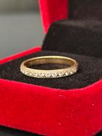 14k gouden ring met 14 natuurlijke diamanten 0.28ct/ 17,75mm, Ophalen of Verzenden, 17 tot 18, Met edelsteen, Dame