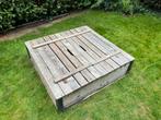 Mooie redcedar houten zandbak, met deksel en bankjes., Ophalen, Gebruikt