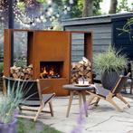 Terrashaard Pinacate XL Corten met Houtopslag en BBQ-Grill, Ophalen of Verzenden, Nieuw