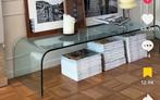 GEZOCHT gebogen glazen sidetable, Ophalen of Verzenden, Zo goed als nieuw, Rechthoekig, Glas