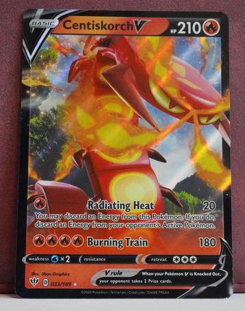 Centiskorch V 033-189 Darkness Ablaze Pokèmon Kaart beschikbaar voor biedingen