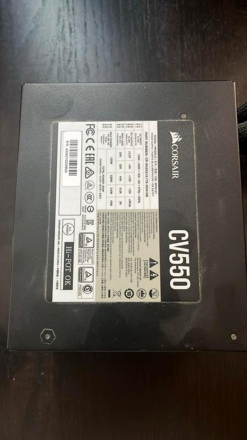 Corsair CV550 PSU (niet modulair), Computers en Software, Interne voedingen, Gebruikt, Ophalen