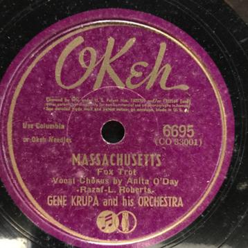 GEZOCHT: Gene Krupa and his Orchestra - Massachusetts 78rpm beschikbaar voor biedingen