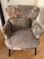 Gebloemde fauteuil, Ophalen of Verzenden, Gebruikt, Minder dan 75 cm, 50 tot 75 cm