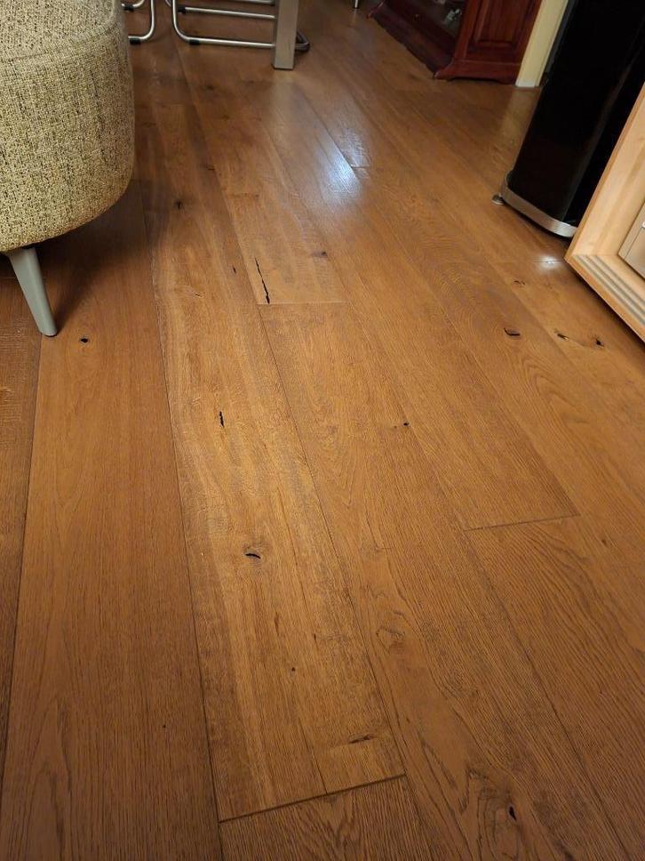 Lamellenparket eiken 63 m², Doe-het-zelf en Verbouw, Vloerdelen en Plavuizen, Gebruikt, Parket, Hout, 150 cm of meer, 10 tot 30 cm