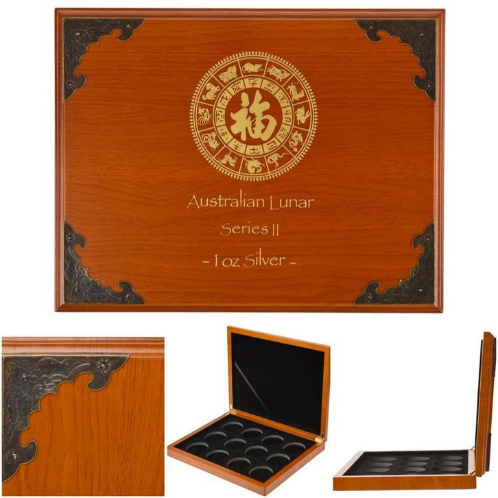 Lunar 2 muntenbox voor 1 oz zilveren muntjes, Postzegels en Munten, Edelmetalen en Baren, Zilver, Verzenden