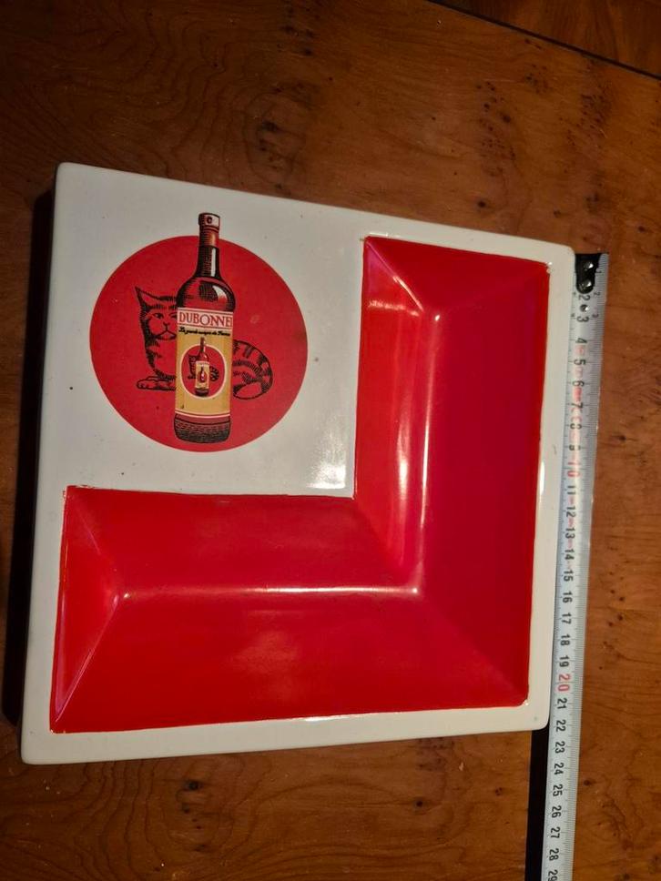 Vintage Asbak Dubonnet met Kat, Antiek en Kunst, Antiek | Emaille, Ophalen of Verzenden