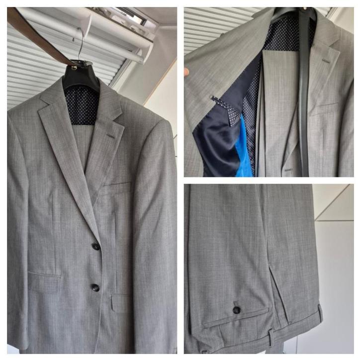 Mooi herenpak John Edward mt 98/L/50, Kleding | Heren, Kostuums en Colberts, Zo goed als nieuw, Overige maten, Grijs, Ophalen of Verzenden