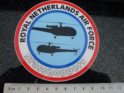 sticker royal netherlands air force grasshoppers helikopters, Verzamelen, Stickers, Zo goed als nieuw, Bedrijf of Vereniging, Verzenden