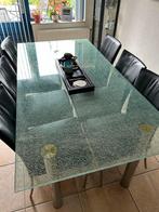 Glazen eettafel - 6 persoons - Tiel, Ophalen, Gebruikt, 100 tot 150 cm, Glas