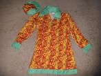 Flower power jurk. met muts. Carnaval. Maat S, Karnival costumes, Carnaval, Ophalen of Verzenden, Zo goed als nieuw