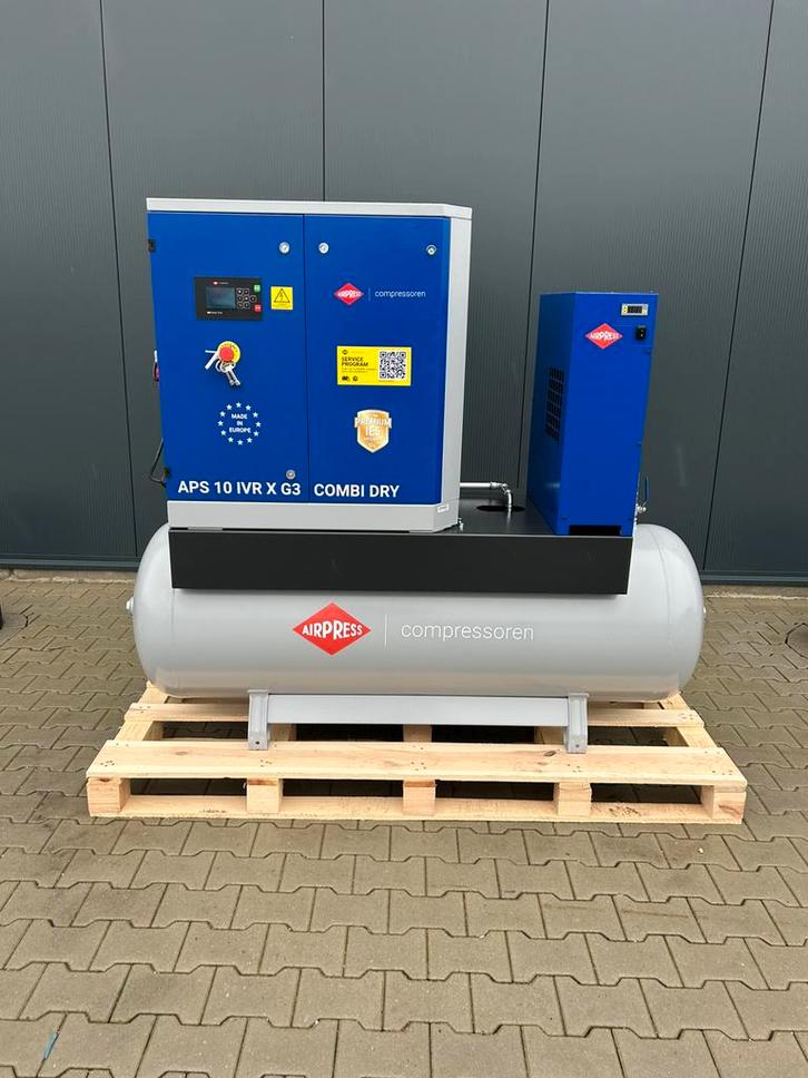 Schroefcompressor APS 10 IVR Combi Dry X G3 10 bar, Doe-het-zelf en Verbouw, Compressors, Nieuw, 10 bar of meer, 100 liter of meer