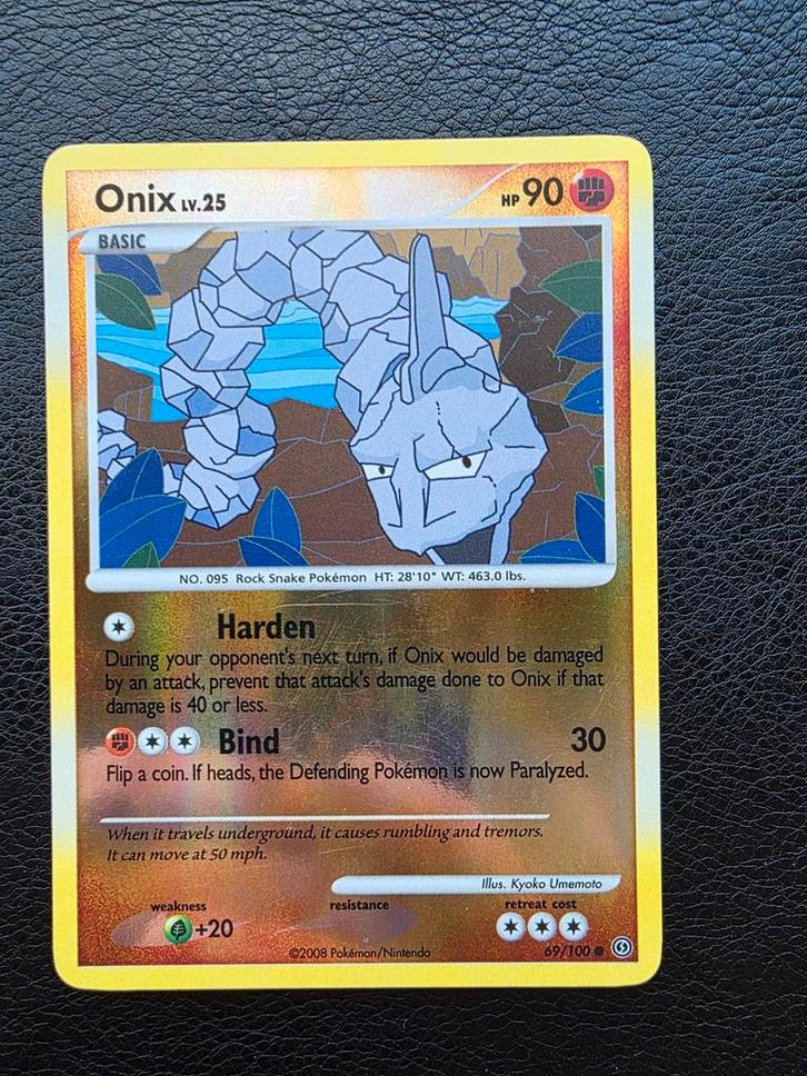 Onix lv25 #69 diamond pearl stormfront reverse, Hobby en Vrije tijd, Verzamelkaartspellen | Pokémon, Nieuw, Losse kaart, Ophalen of Verzenden