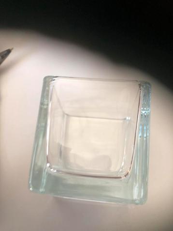 Waxinelicht houders van glas 6x6x6 cm partij van 210 stuks beschikbaar voor biedingen