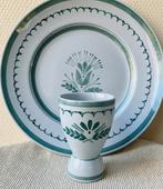 Arabia Finland Green Thistle groot bord en beker groen, Ophalen of Verzenden