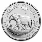 2022 Somalia 1 oz Fine Silver Elephant BU, Ophalen of Verzenden, Zilver