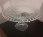 Vintage fruitschaal, glas, op voet, Ophalen of Verzenden