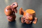 2 Ojimes in buxushout van muizen, Antiek en Kunst, Ophalen of Verzenden