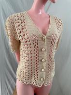 Opengewerkt Vest in Beige/Ecru – 100% Katoen – Maat 38/40, Maat 38/40 (M), Beige, Nieuw, Ophalen of Verzenden